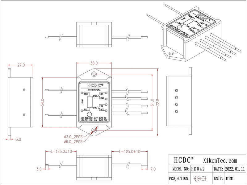 HCDC DPST 1NO 1NC 8 Amp Power Relay Module (AC/DC 12V) - Image 5